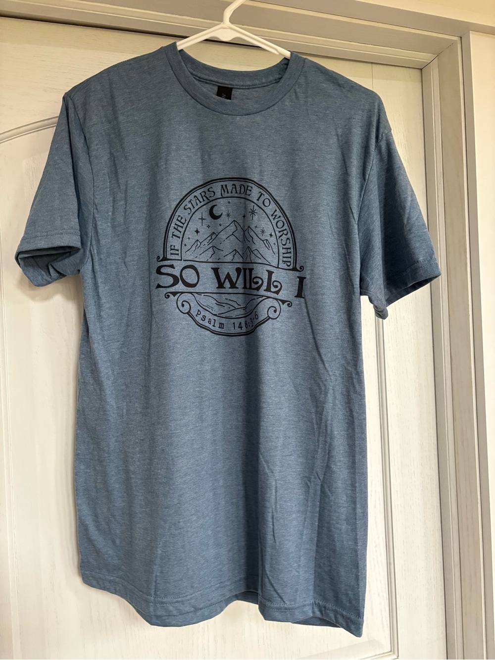 Gildan Heather Blue 'So Will I' Graphic Tee
